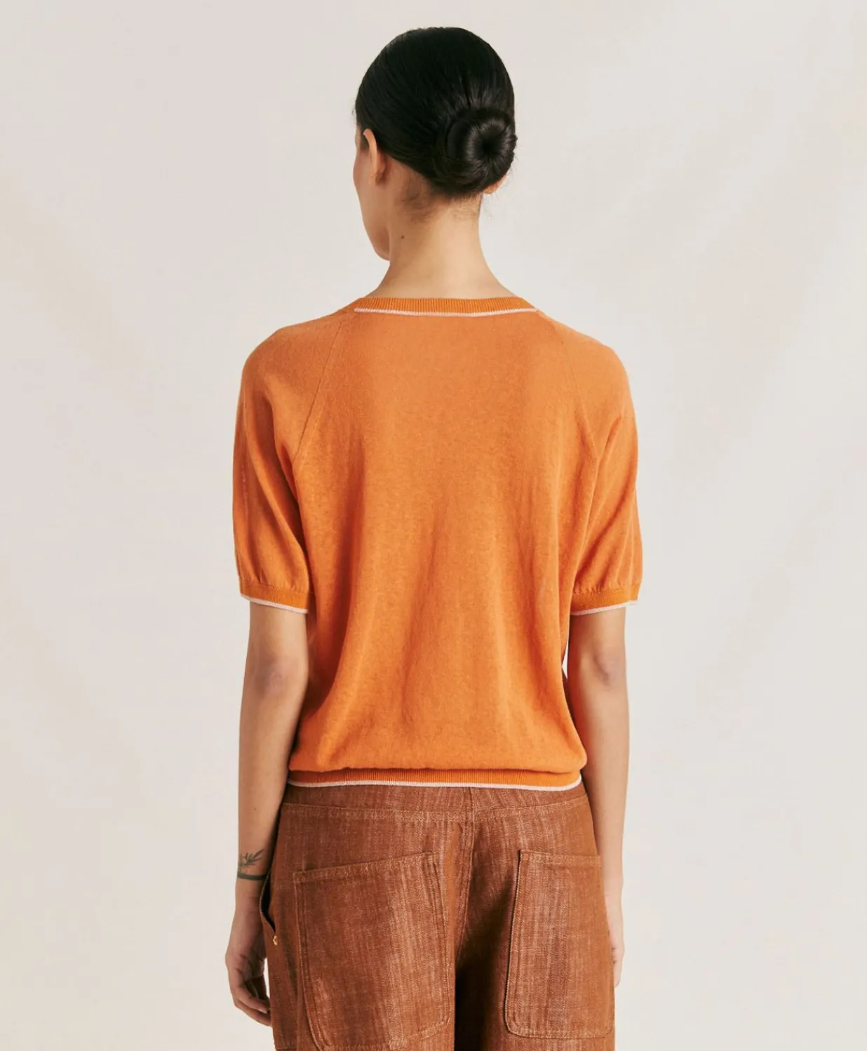 Outlet Pull En Lin Edie - Orange Femmes Tricots