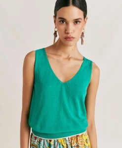 Sale Pull En Lin Graziosa - Emeraude Femmes Tricots