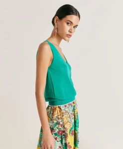 Sale Pull En Lin Graziosa - Emeraude Femmes Tricots