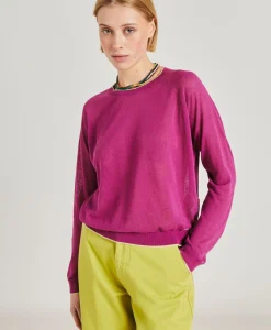 New Pull En Lin Rio - Cyclamen Femmes Tricots