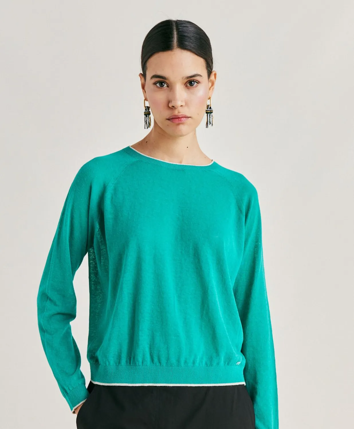 Discount Pull En Lin Rio - Emeraude Femmes Tricots