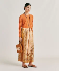 Outlet Pull En Lin Rio - Orange Femmes Tricots