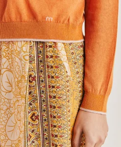 Outlet Pull En Lin Rio - Orange Femmes Tricots
