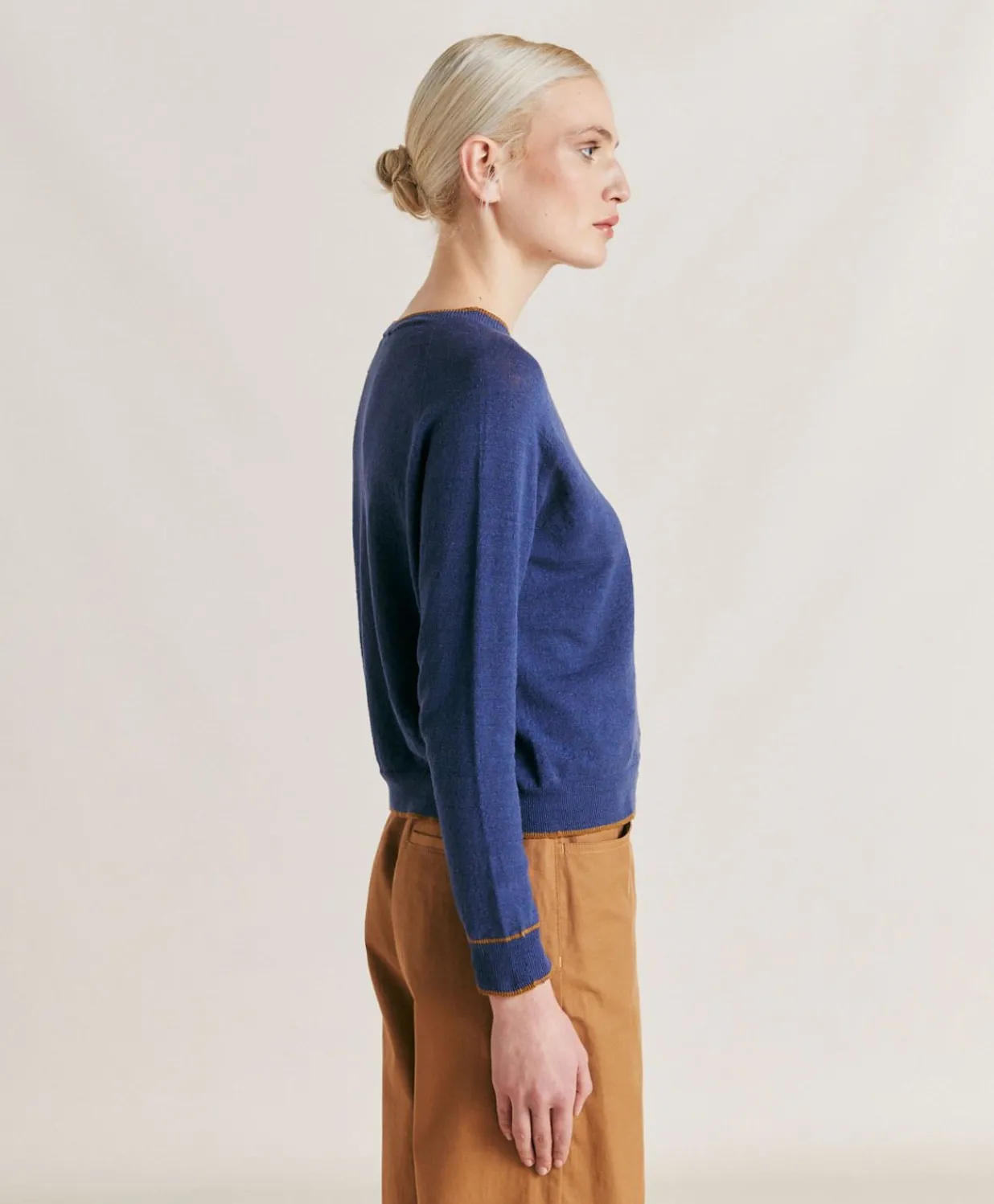 Online Pull En Lin Stretch Rio - Bleu Femmes Tricots
