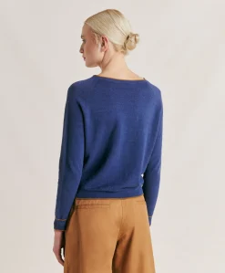 Online Pull En Lin Stretch Rio - Bleu Femmes Tricots