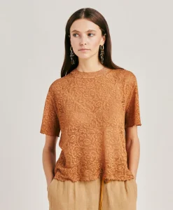 Clearance Pull En Lin Sveva - Caramel Femmes Tricots
