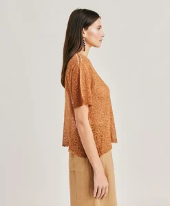 Clearance Pull En Lin Sveva - Caramel Femmes Tricots