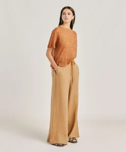 Clearance Pull En Lin Sveva - Caramel Femmes Tricots