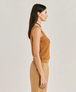 Hot Pull Liccia Nacre Lurex - Caramel Femmes Tricots