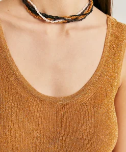 Hot Pull Liccia Nacre Lurex - Caramel Femmes Tricots