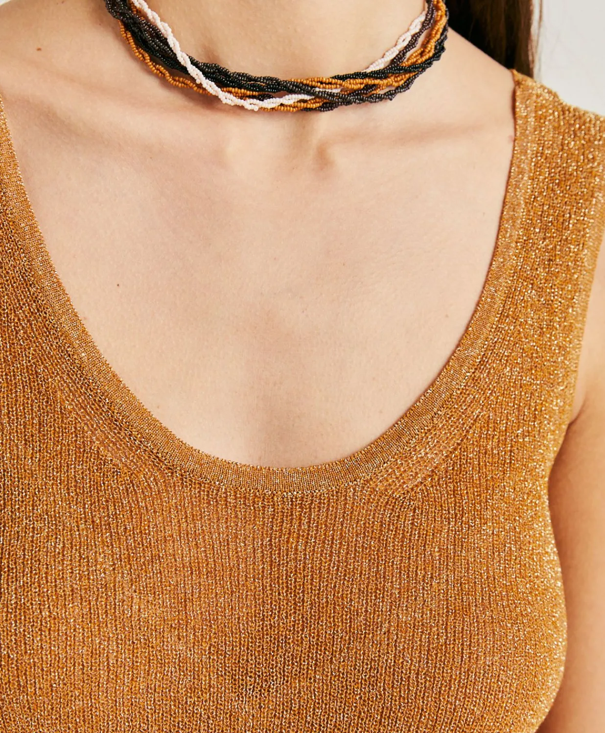 Hot Pull Liccia Nacre Lurex - Caramel Femmes Tricots