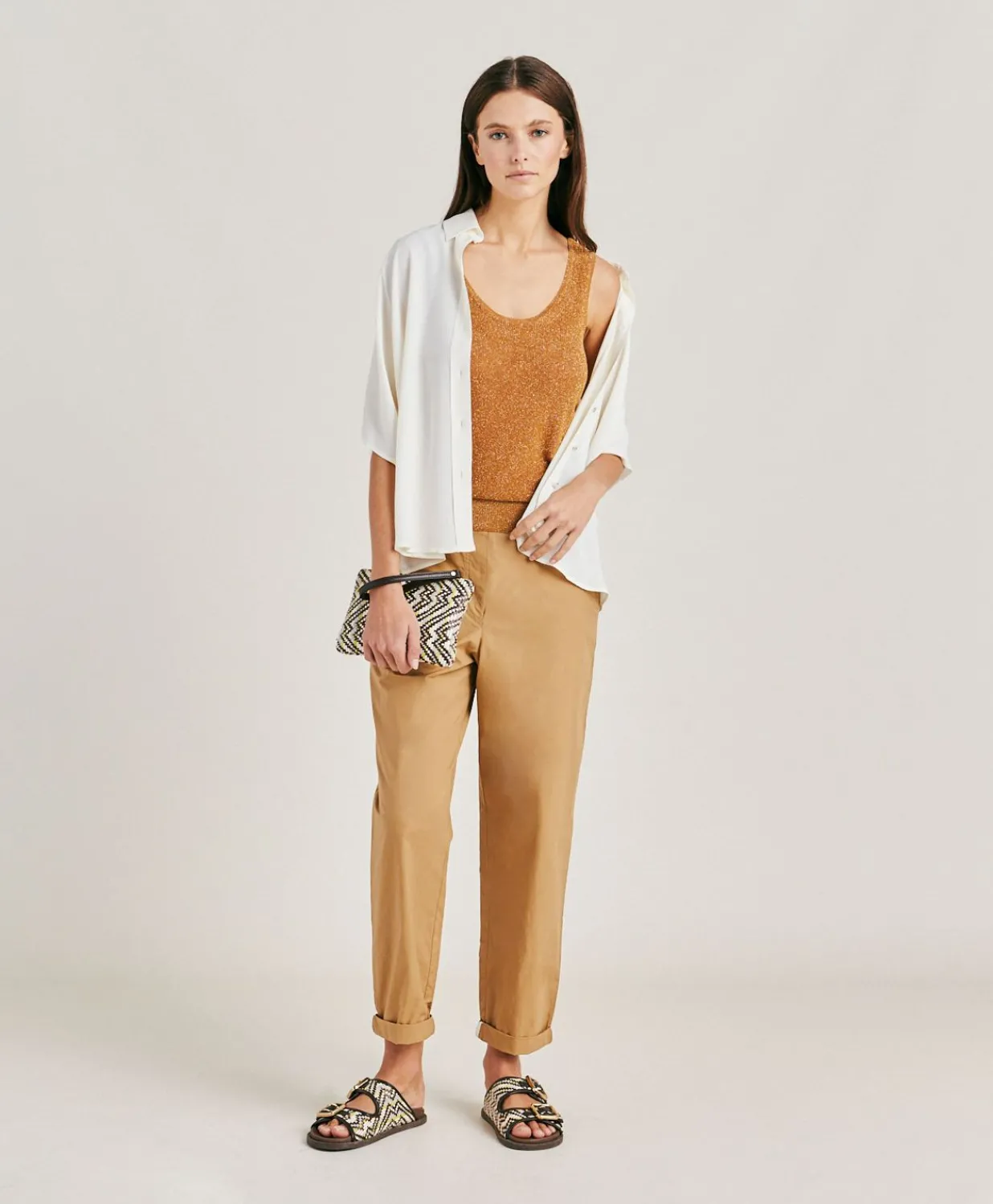 Hot Pull Liccia Nacre Lurex - Caramel Femmes Tricots