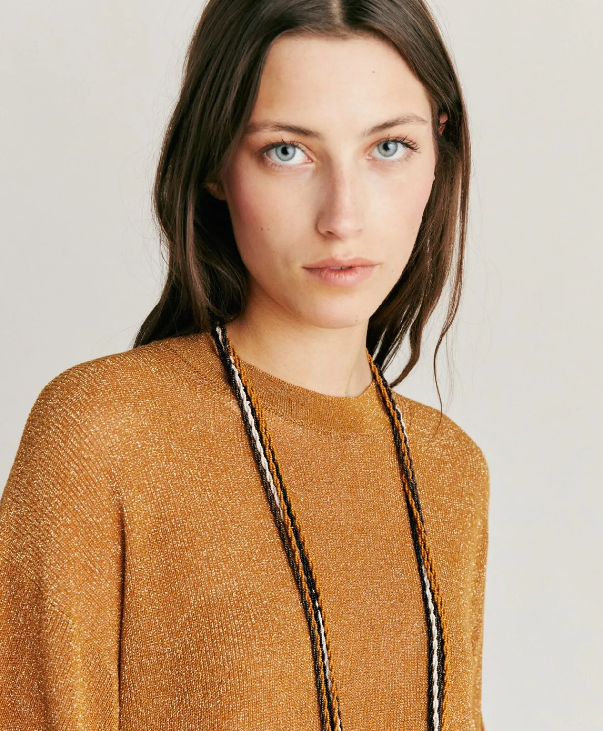 Outlet Pull Lurex Perle Jacinto - Caramel Femmes Tricots