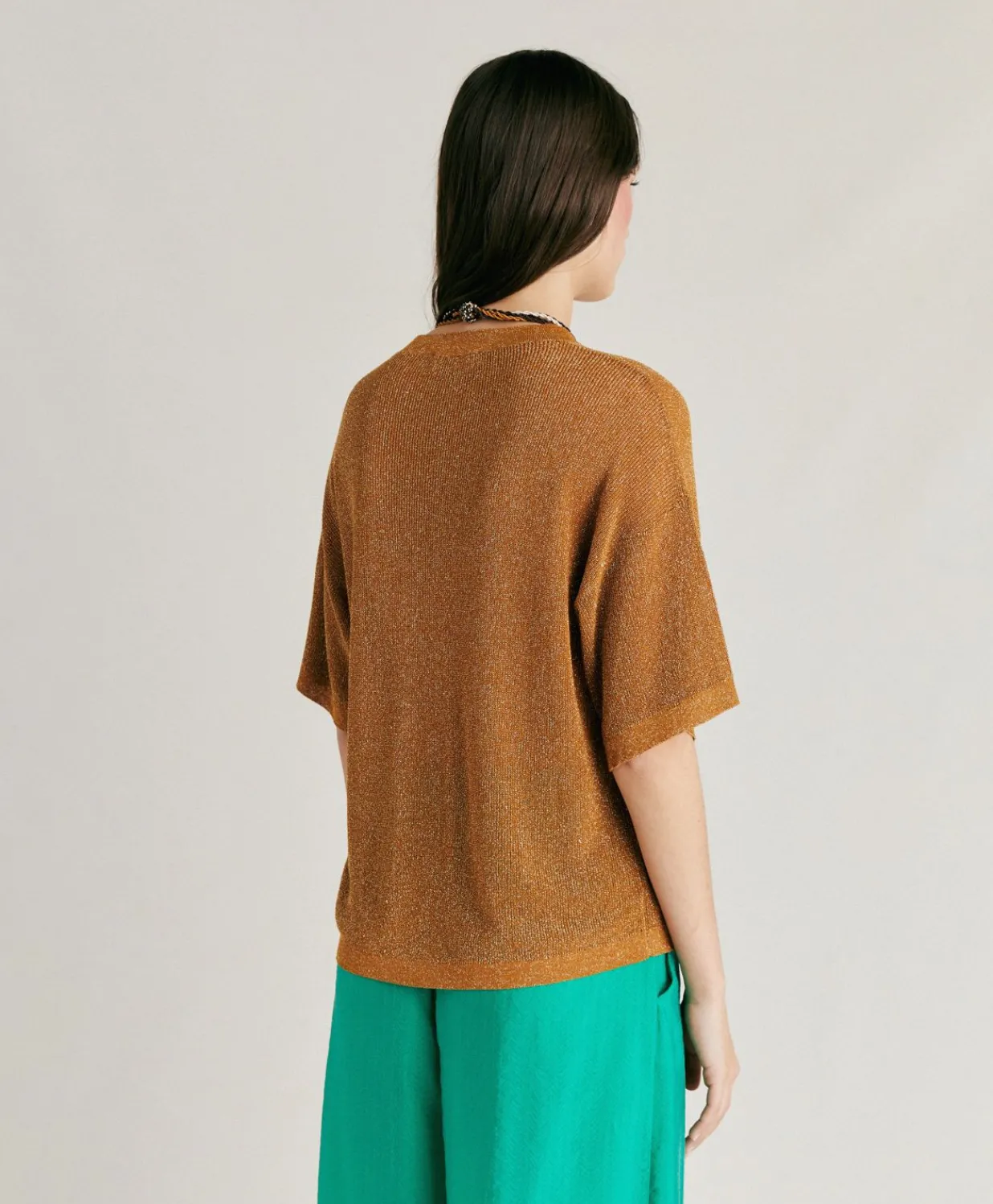 Outlet Pull Lurex Perle Jacinto - Caramel Femmes Tricots