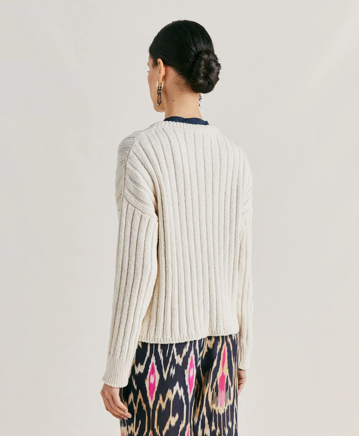Clearance Pull Maille Mixte Baumette - Creme Femmes Tricots