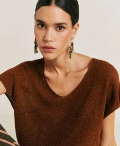 Outlet Pull Suzanna Perlata Lurex - Armee Femmes Tricots