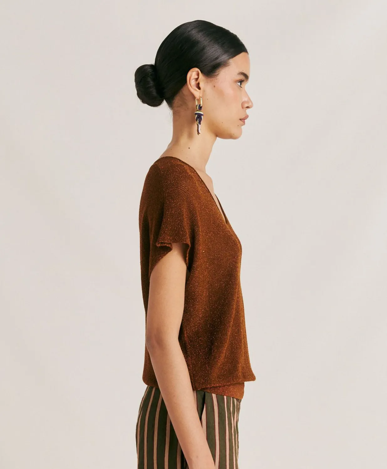 Outlet Pull Suzanna Perlata Lurex - Armee Femmes Tricots