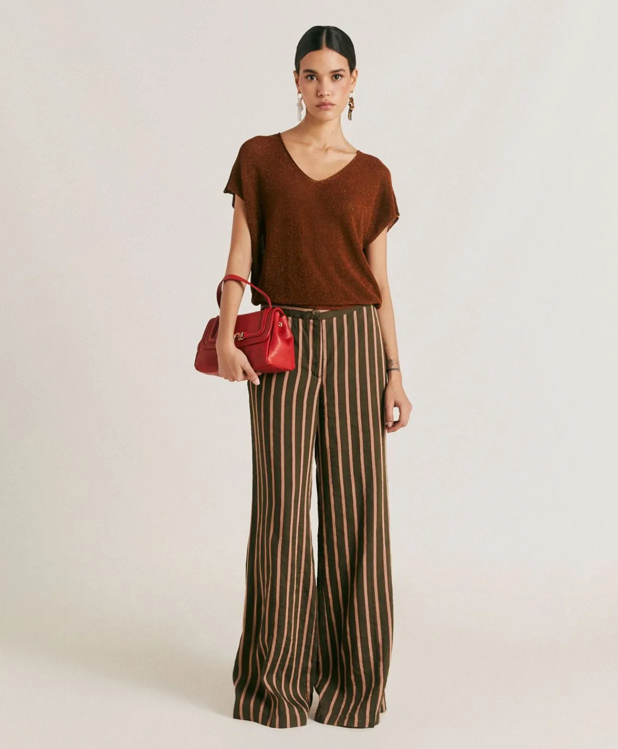 Outlet Pull Suzanna Perlata Lurex - Armee Femmes Tricots
