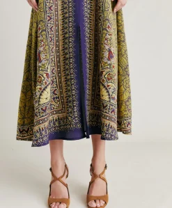 New Robe Adelma Crepe De Chine - Bleu Multicolore Femmes Vêtements