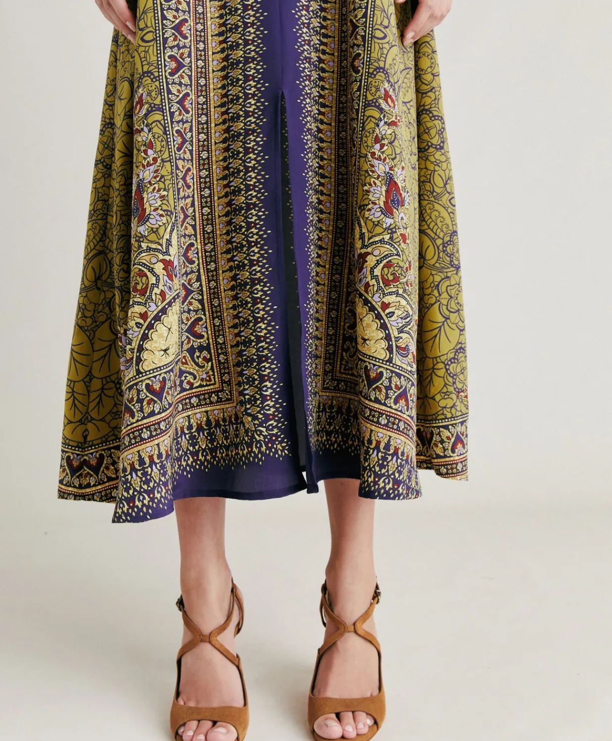 New Robe Adelma Crepe De Chine - Bleu Multicolore Femmes Vêtements