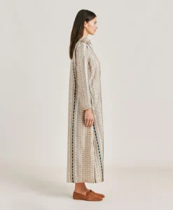 Sale Robe Aligusta En Serge De Soie - Sable Multicolore Femmes Vêtements