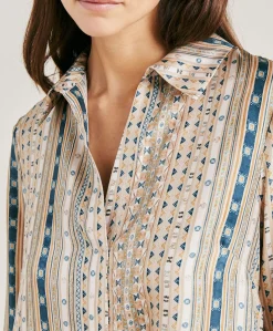 Sale Robe Aligusta En Serge De Soie - Sable Multicolore Femmes Vêtements