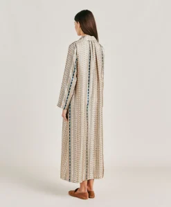 Sale Robe Aligusta En Serge De Soie - Sable Multicolore Femmes Vêtements