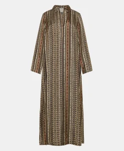 Clearance Robe Aligusta En Serge De Soie - Noir Multicolore Femmes Vêtements