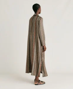 Clearance Robe Aligusta En Serge De Soie - Noir Multicolore Femmes Vêtements