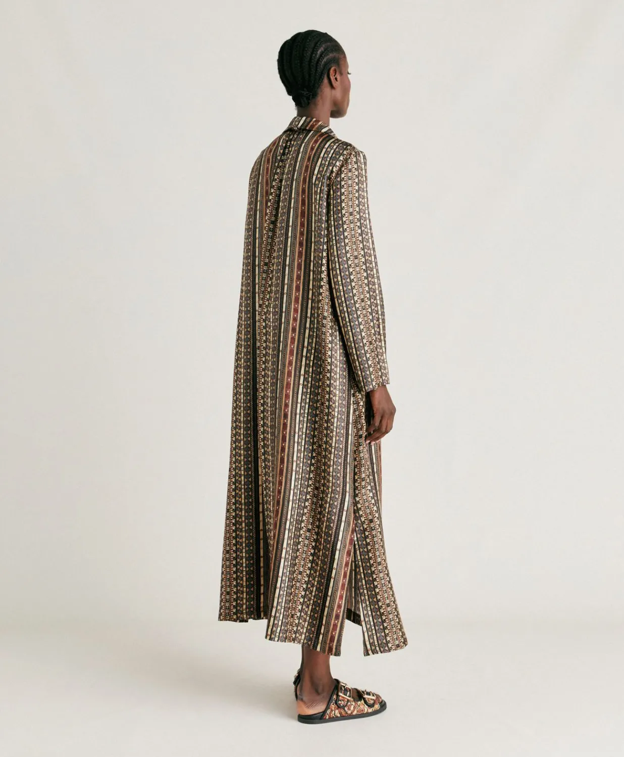 Clearance Robe Aligusta En Serge De Soie - Noir Multicolore Femmes Vêtements