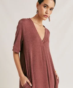 Discount Robe Altamura En Jersey Lurex - Terre Cuite Femmes Vêtements