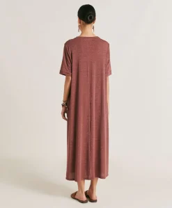Discount Robe Altamura En Jersey Lurex - Terre Cuite Femmes Vêtements