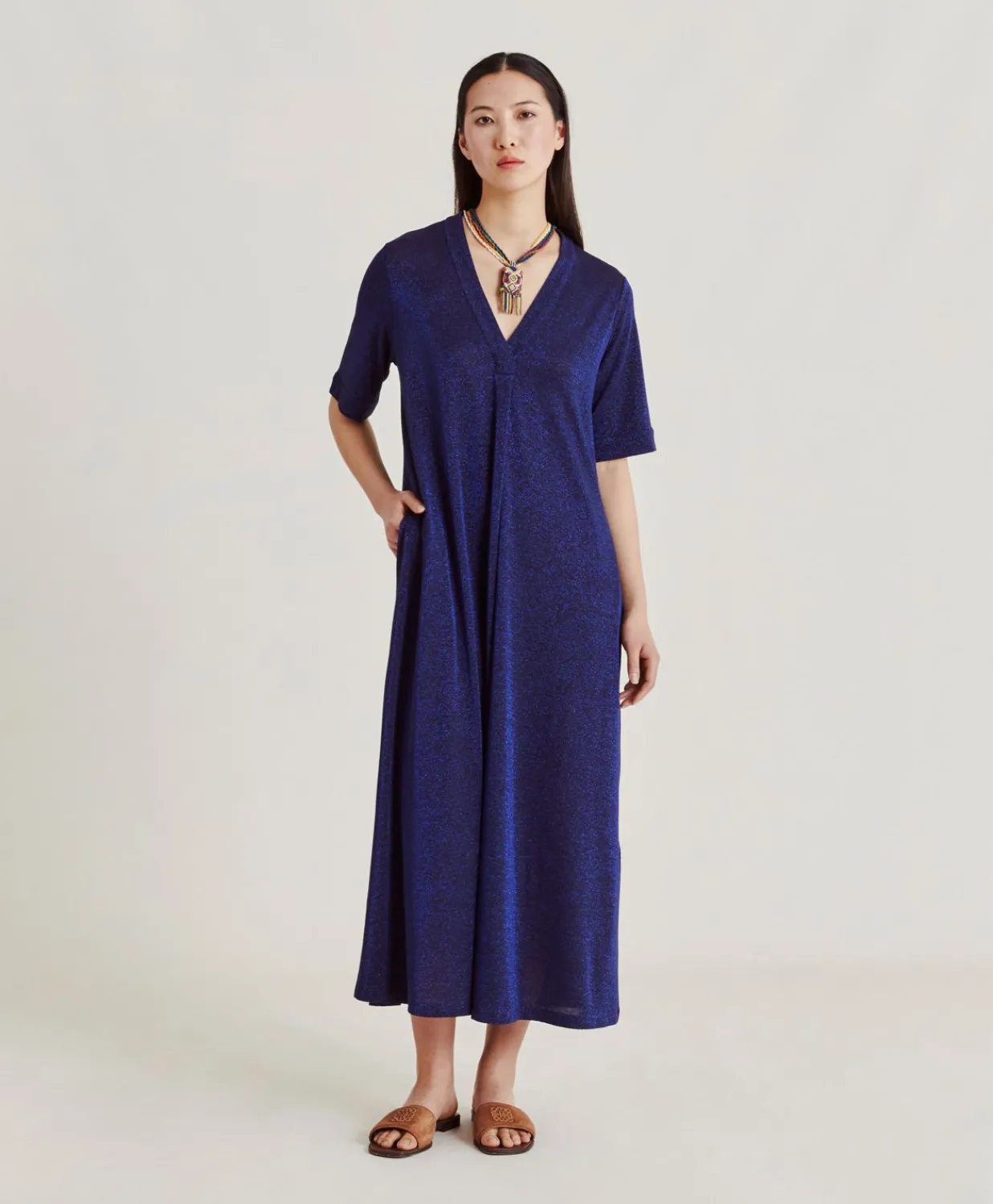 Discount Robe Altamura En Jersey Lurex - Bluette Femmes Vêtements