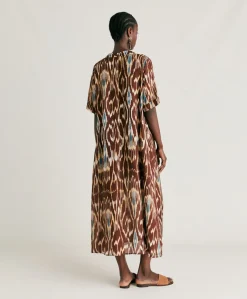 Best Robe Altamura En Lin Viscose - Cacao Multicolore Femmes Vêtements