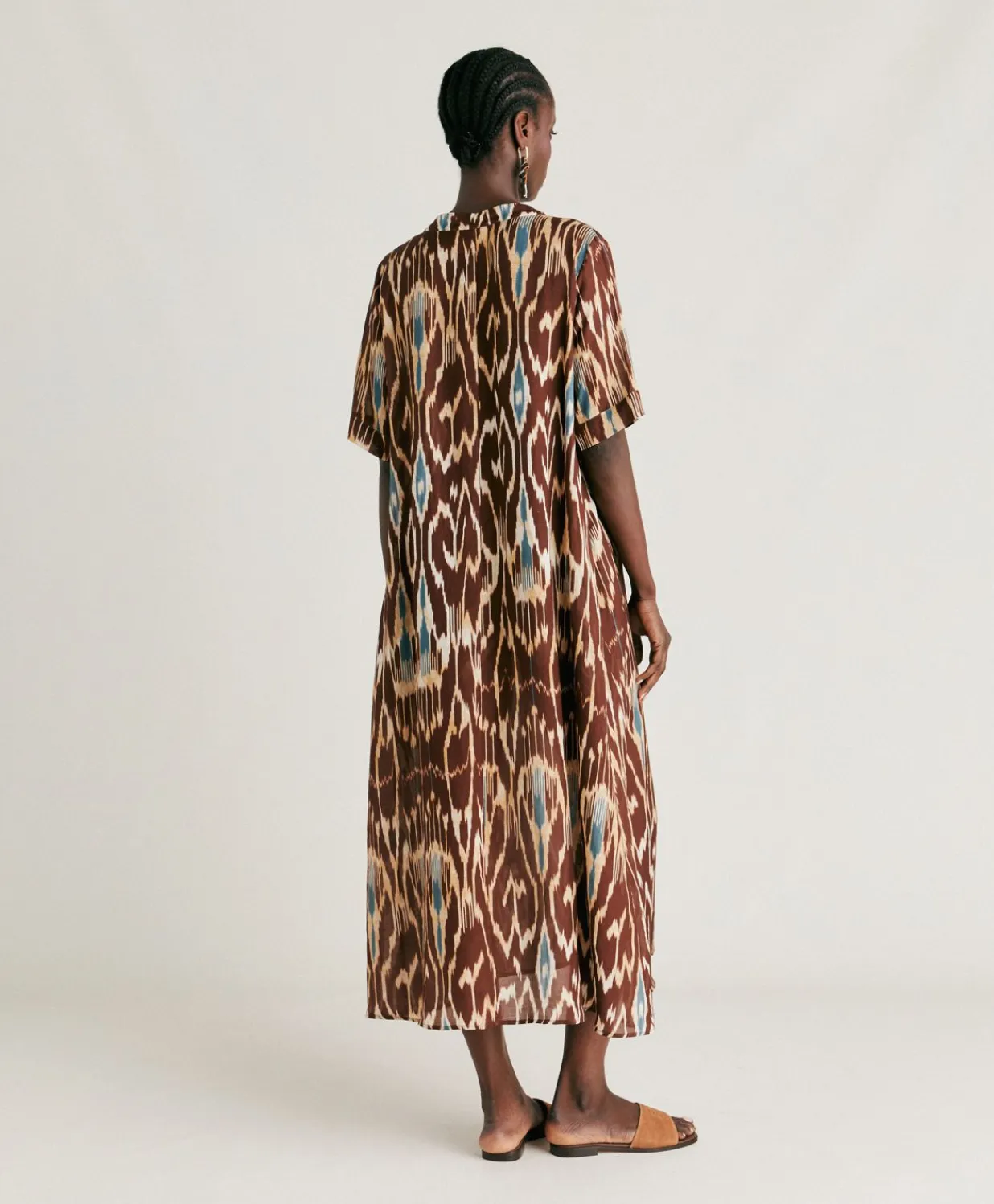 Best Robe Altamura En Lin Viscose - Cacao Multicolore Femmes Vêtements