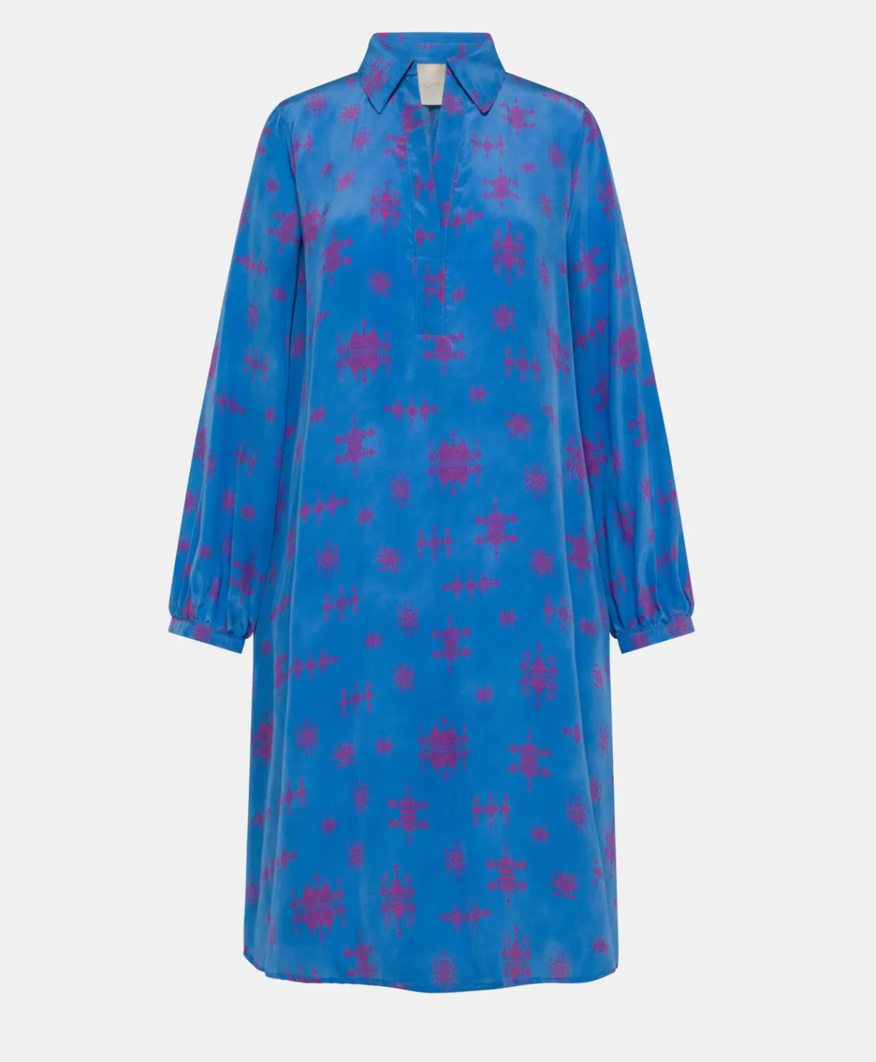 Robe Amber En Crepe De Chine - Bluette/Fuchsia Femmes Vêtements