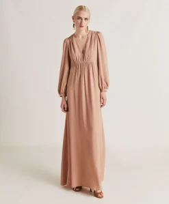 Hot Robe Artemisia En Acetate De Soie Unie - Nude Femmes Vêtements