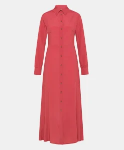 Outlet Robe Bethany En Acetate De Soie Uni - Amarante Femmes Vêtements