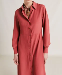 Outlet Robe Bethany En Acetate De Soie Uni - Amarante Femmes Vêtements