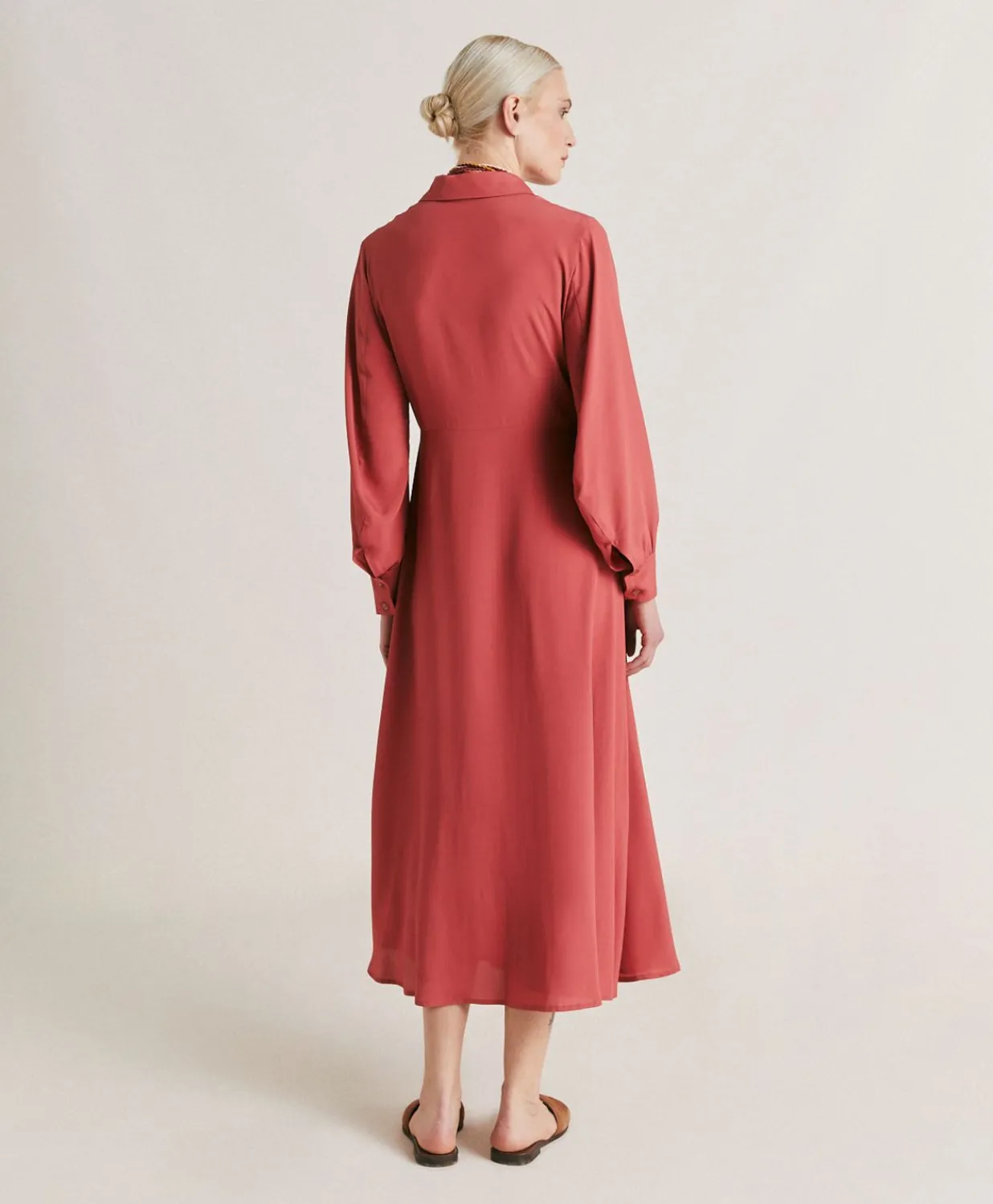 Outlet Robe Bethany En Acetate De Soie Uni - Amarante Femmes Vêtements