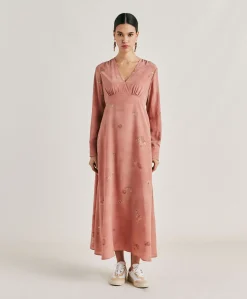 New Robe Cala Junco En Crepe De Chine - Rose Multicolore Femmes Vêtements