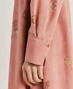New Robe Cala Junco En Crepe De Chine - Rose Multicolore Femmes Vêtements