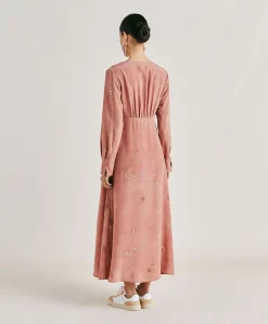 New Robe Cala Junco En Crepe De Chine - Rose Multicolore Femmes Vêtements