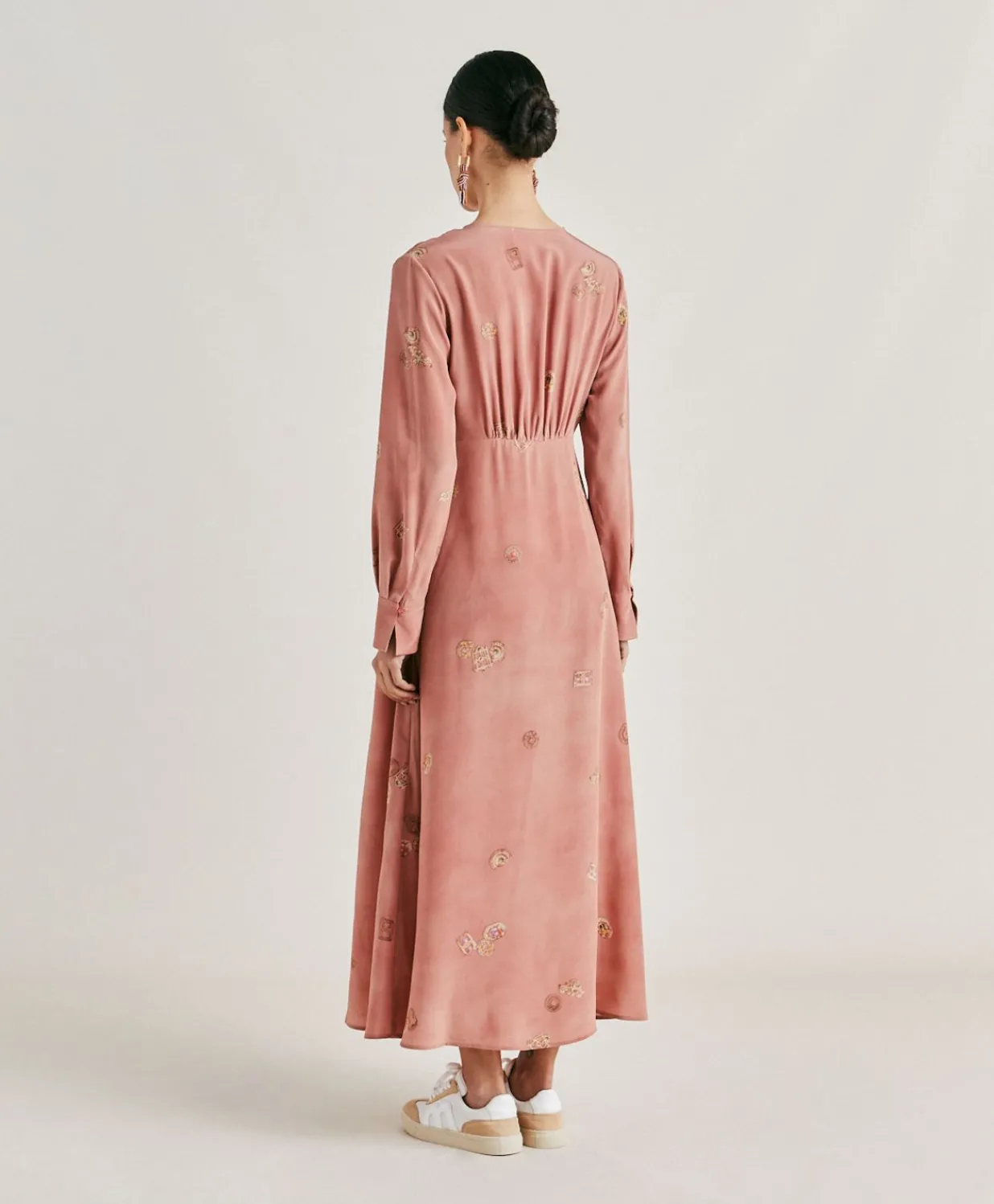 New Robe Cala Junco En Crepe De Chine - Rose Multicolore Femmes Vêtements