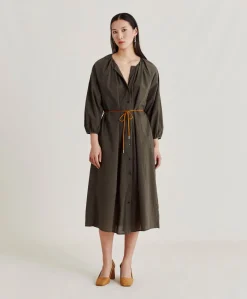 Online Robe Caldes Avec Voile De Coton - Armee Femmes Vêtements