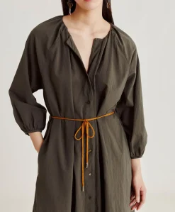 Online Robe Caldes Avec Voile De Coton - Armee Femmes Vêtements