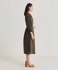 Online Robe Caldes Avec Voile De Coton - Armee Femmes Vêtements