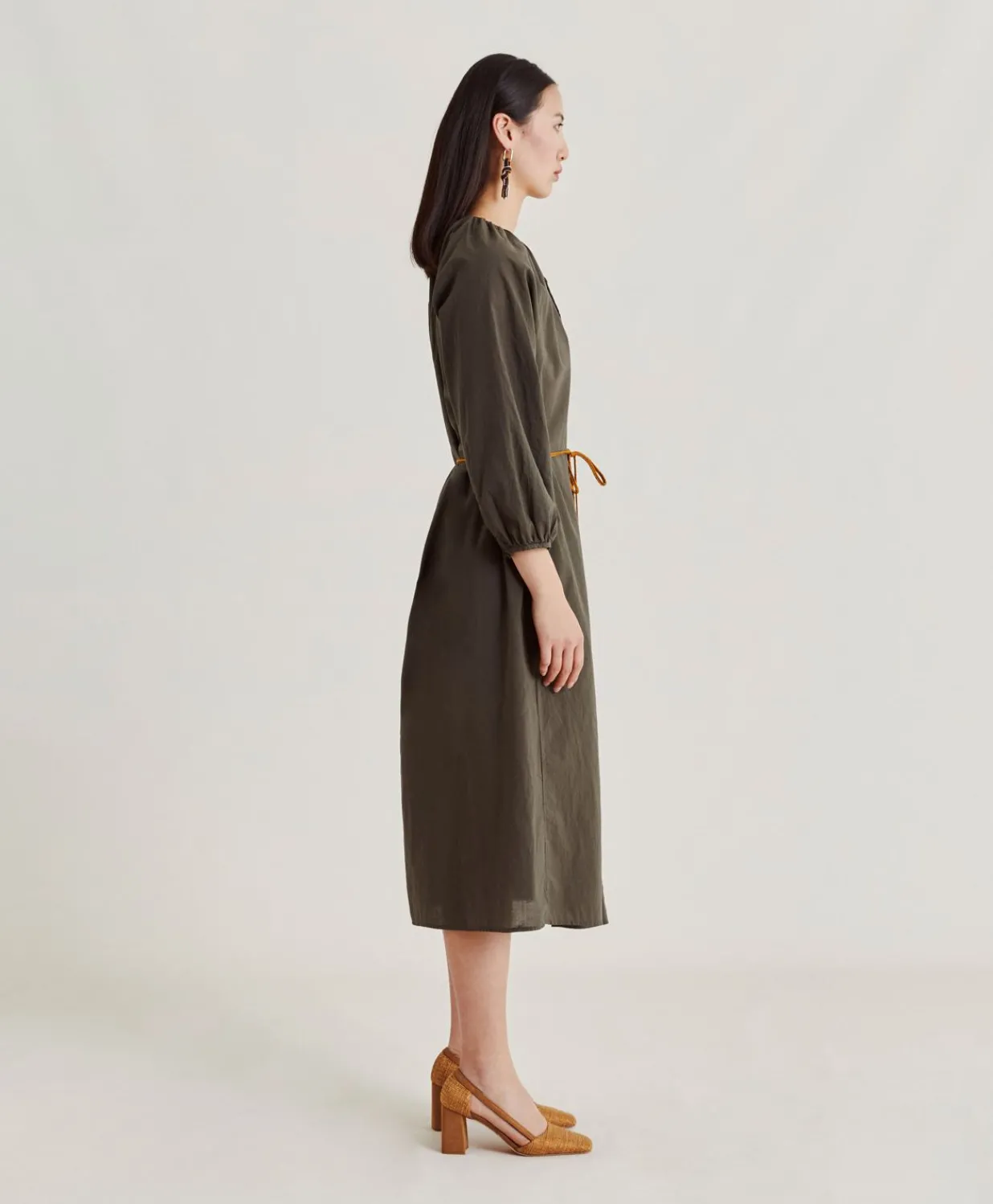 Online Robe Caldes Avec Voile De Coton - Armee Femmes Vêtements