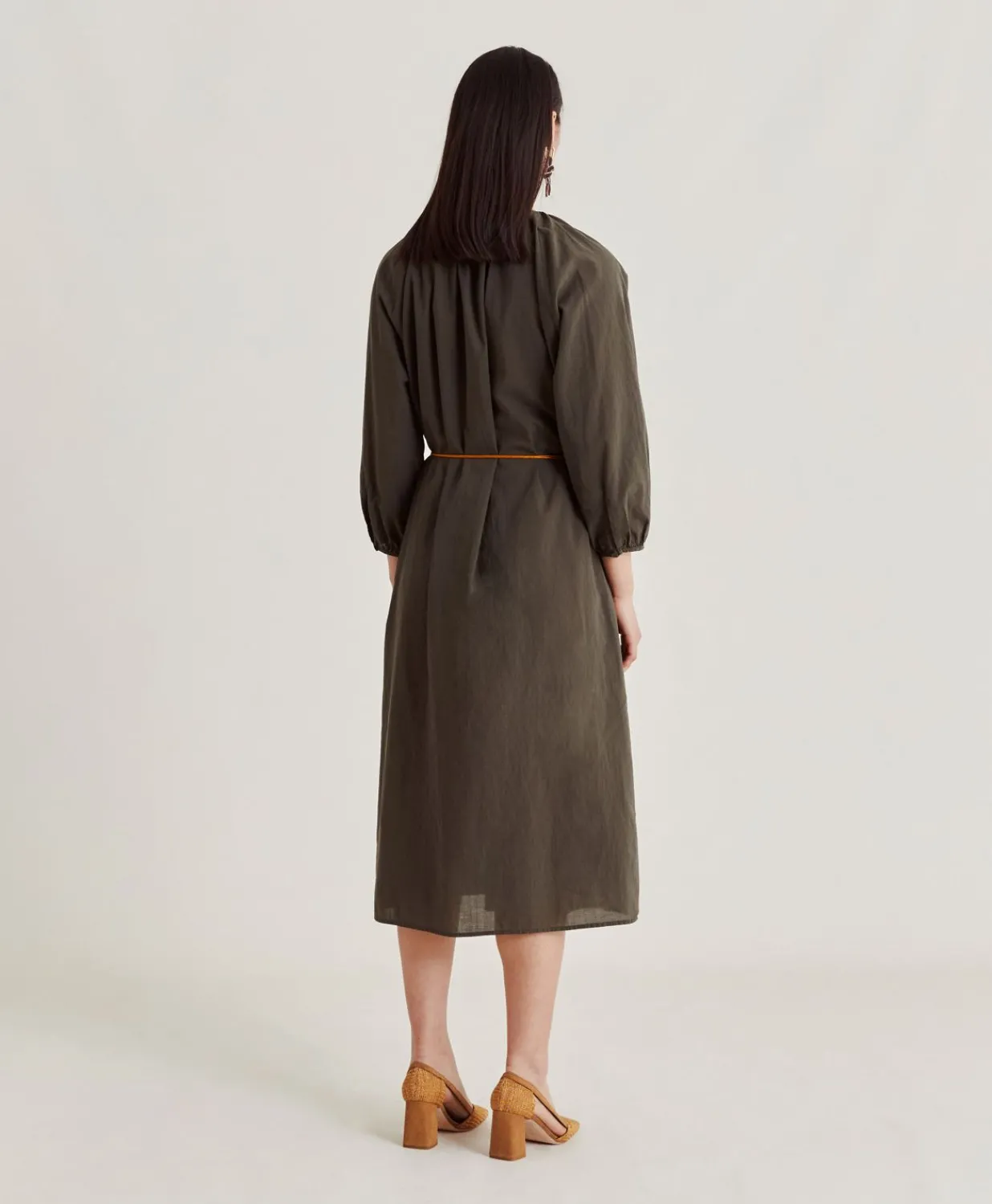 Online Robe Caldes Avec Voile De Coton - Armee Femmes Vêtements