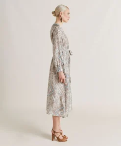 Best Robe California En Haboutai De Soie - Creme/Poussiereux Femmes Vêtements